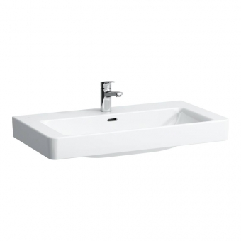 Praustuvas Laufen PRO S 850x465x95 mm, su 1 anga maišytuvui viduryje, spalva - balta LCC (LAUFEN Clean Coat) 
